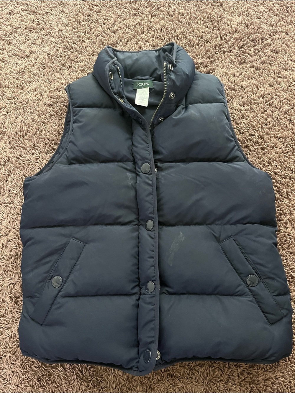 Womens JCrew Down Puffer Vest Blue Size XS